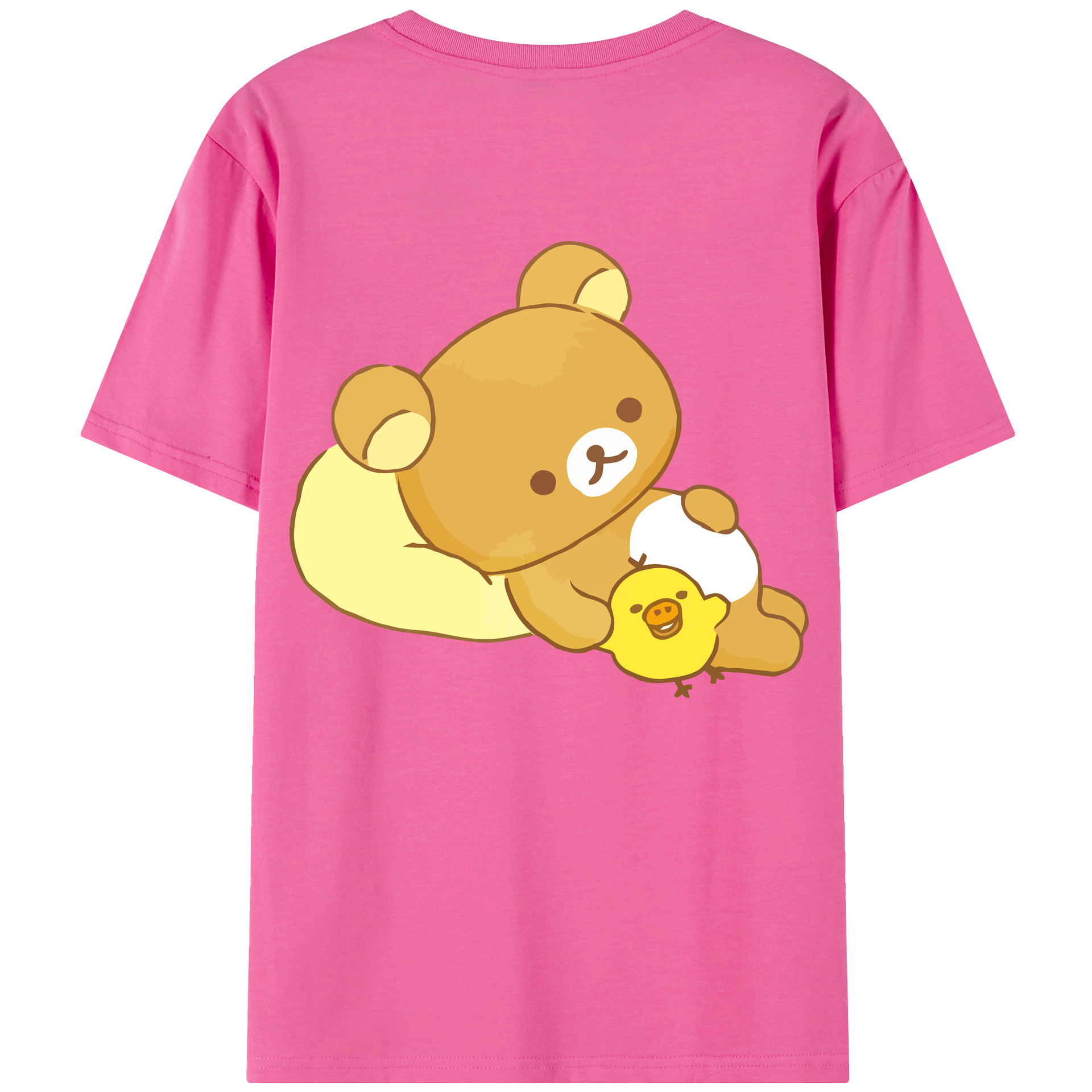（画像用） リラックマ リラックマ キイロイトリ Rilakkuma Korilakkuma Kiiroitori レディース半袖Tシャツ(バックプリント)